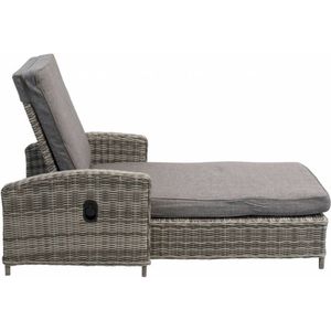 Verstelbaar ligbed wicker | Ash Grey | Dublin sunlounger