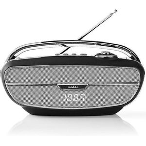Nedis Retro Bluetooth radio / zwart/zilver