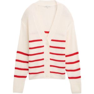 Tom Tailor Denim - Gebreid Jack - Katoenmix - V-hals - Relaxed Fit