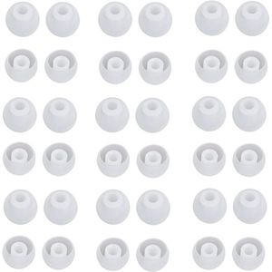 Provento - Set van 36 zachte oordopjes voor in-ear hoofdtelefoons - Comfortabel en compatibel - Binnengat 4,5 mm-6 mm - Zwart-rood/transparant