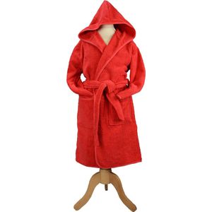 ARTG® Boyzz & Girlzz - Kinder Badjas met Capuchon - Rood - Fire Red - Maat 140/152