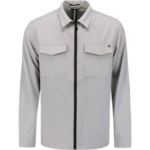 No Excess Mannen Stretch Overshirt Met Ritssluiting Grijs XL