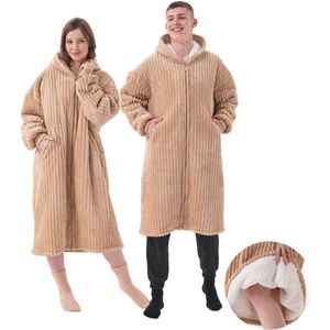 Textino - Oversized Hoodie Deken - Flannel Fleece - Met Rits - Zacht