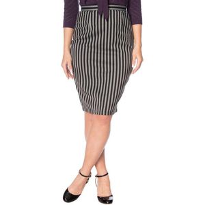 Banned Rok -XS- GREY LINES Zwart/Grijs