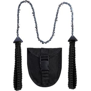 Zakkettingzaag met Paracord-handgreep, opvouwbare kettinghandzaag, nooduitrusting voor buiten om te overleven tijdens kamperen, jagen, wandelen, houtzagen en bomen zagen (11 tanden, 24'' lang)