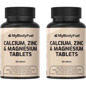 MyBodyFuel - Calcium Magnesium Zink Tabletten - 2 Pack - 3-in-1 Mineralencomplex - 120 Tabletten