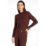 Vida - Sweater - Spicy Chocolate - Aangesloten Pasvorm - Hoge Hals