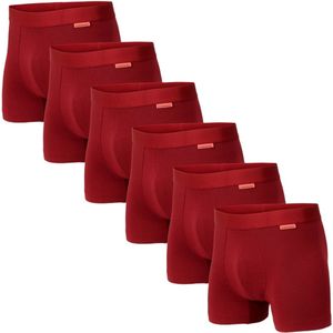 Undiemeister Boxershort heren - 6-pack - Reef Clay (Rood) - Naadloos Ondergoed Onderbroek mannen - Mellowood Tencel - Ademend, Anti-Bacterieel, Naadloos - Boxershorts - Maat M