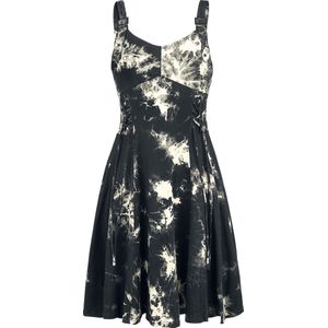 Chemical Black Malin Tie Dye Dames Korte jurk - zwart/wit - S