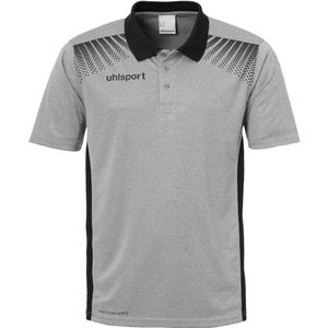 Uhlsport - Goal Poloshirt - Donkergrijs Gemêleerd/Zwart - Voorgevormde Schoudernaden