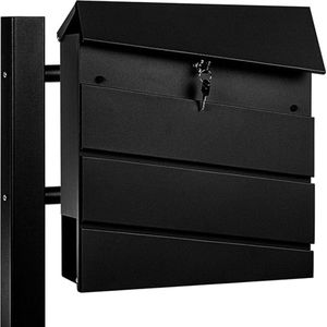 Luxe Brievenbus op Paal – Staand – Weerbestendig – RVS – Modern Design – Geschikt voor elke Woning – ‘Berlijn Style’ – Zwart