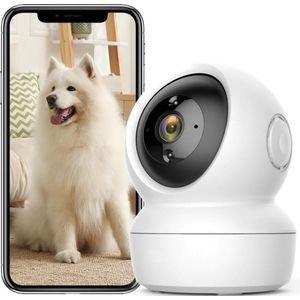DailySupplies® Hondencamera - Huisdiercamera - Babyfoon met Camera en App - Baby Monitor - Full HD - Wit