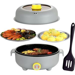 MKSS® Hotpot Electrisch - Kaasfondue - Chinese Fondueset - Fonduepannen - Grijs
