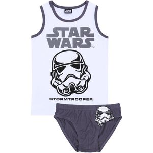 Wit jongens t-shirt+ donkergrijs slipje STAR WARS Disney