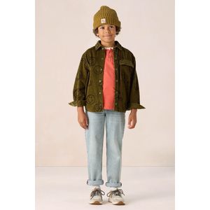 Sissy-Boy - Corduroy Overhemd - Donkergroen - Met Smiley Print