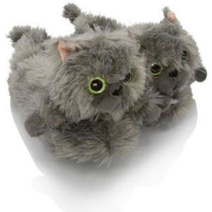 Berussa - Twigy Dames Pluche Pantoffels - Dames Sloffen – Pantoffels Dieren -KAT Patroon 36/41