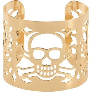 Boland - Armband Skull Goud - Volwassenen - Vrouwen - Piraat - Piraten