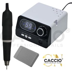 CACCIO®Master Nagelfrees - Nagelvijl Elektrische - 55.000 RPM Toerental - 65W Krachtig-Kwalitatief Hoogwaardig Micro Motor Handstuk - 1 Jaar Garantie - Wit Elektrische Nagelvijl-Exclusief bitje-Manicure/Pedicure Voeten en Handen-Professioneel gebruik