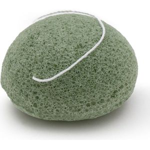 Intirilife Konjac spons in groen - 6,5 cm diameter - 4,5 cm hoogte - Gezichtsreiniging voor de onzuivere gevoelige gecombineerde huid Gezichtsspons scrubben