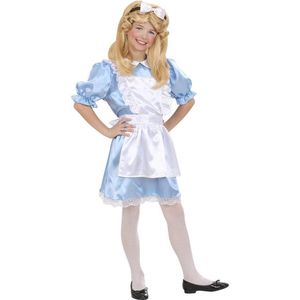 Widmann - Alice In Wonderland Kostuum - Wonderland Alice Kostuum Meisje - Blauw - Maat 140 - Carnavalskleding - Verkleedkleding