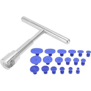 Deuk Reparatie Tool Kit Universele Carrosserie Reparatie Verveloos Uitdeuken Trekker T-balk met 18 Stuks Treklipjes