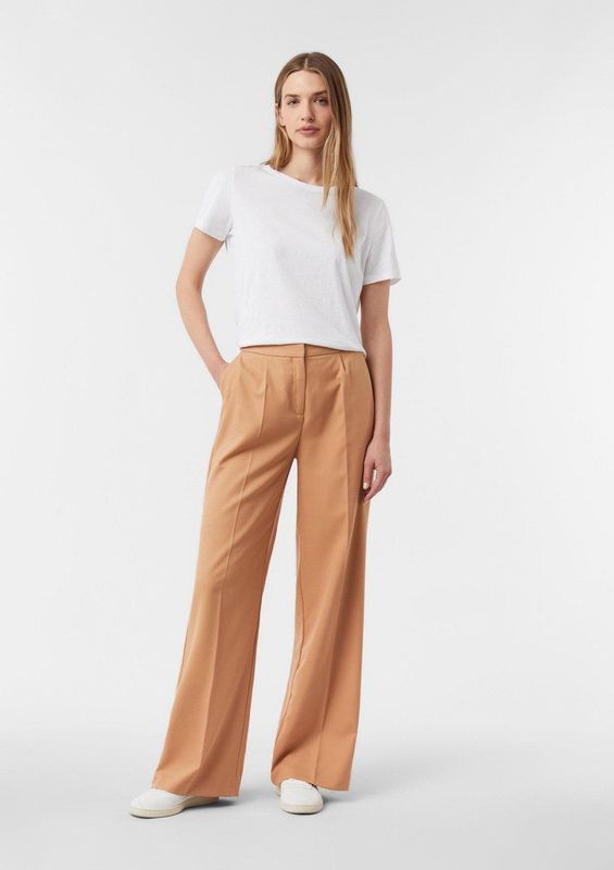 comma - Broek - Hoge Taille - Vloeiende Keperstof