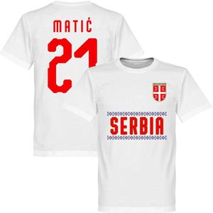 Servië Matic 21 Team T-Shirt - Wit - XL