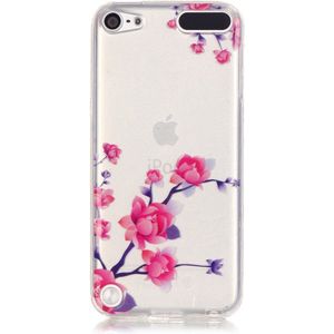 Peachy Doorzichtig bloemen hoesje iPod Touch 5 6 7 case takken paars roze