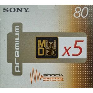 5-pack Sony Minidisc Premium 80 minuten MD MDW80PR