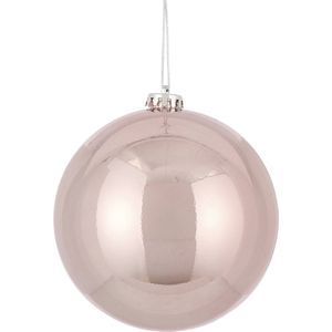 House of Seasons 1x Grote kunststof kerstballen lichtroze 15 cm - Grote roze onbreekbare kerstballen - Roze kerstversiering