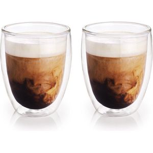 4x stuks Trendoz dubbelwandige koffiekopjes/theeglazen van 300 ml - Barista - Dubbelwandige glazen