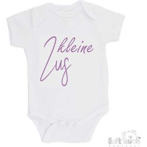 100% katoenen Romper ""Kleine zus"" Meisjes Katoen Wit/lila Maat 62/68