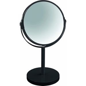 Sydney Make-upspiegel, staande spiegel, badkamerspiegel, 2-voudige vergroting, Ø 17 cm, zwart