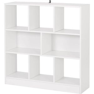 Rootz Witte meerlaagse boekenkast - Opbergorganisator - Displayplank - Duurzaam en waterbestendig - Ruim en veilig - Veelzijdig ontwerp - 97,5 cm x 100 cm x 30 cm