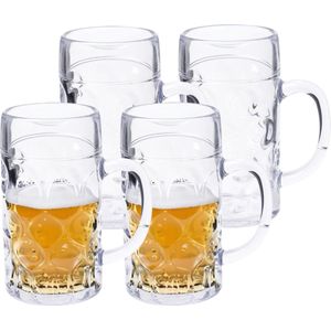 Depa Bierpul/bierglas - 8x - transparant - onbreekbaar kunststof - 500 ml - Oktoberfest bierpullen