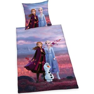Disney Frozen 2 Dekbedovertrek - Eenpersoons Kinderdekbedovertrek 140 x 200 + 70 x 90 cm - 100% Katoen