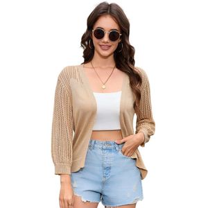 Dames Bolero Jasje Lichtgewicht Voorkant Open Korte Mouw Feestelijk Cardigan