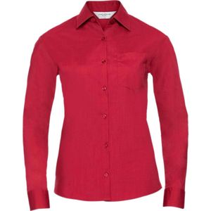 Russell Collectie Dames / Dames Lange Mouwen Shirt (Klassiek rood)