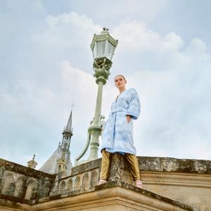 Yves Delorme badjas - Horizons - Blauw - maat M