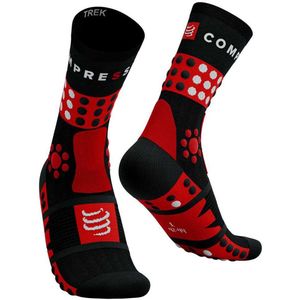 Compressport - Trekking Socks - Zwart Rood Wit - Wandelsokken