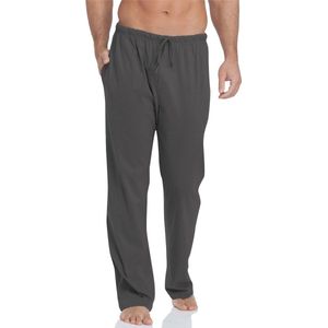 Timone TI-TPP-002 Heren Pajamabroek - lang - met zakken - elastische tailleband met koord - 100% Katoen - Grafiet - M