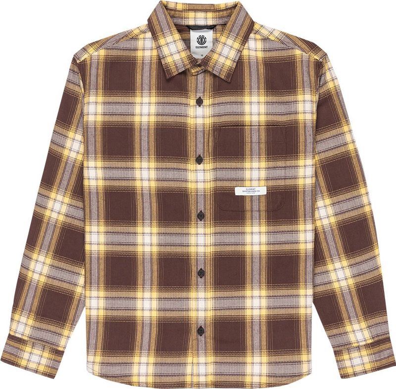 Element All Season 1pkt Overhemd Met Lange Mouwen Bruin 14 Years Jongens