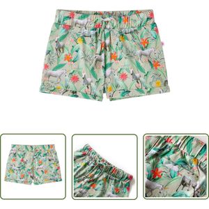 vidaXL Shorts - Kinderkleding - Kindershorts met trekkoord 104 lichtkaki - Meisjeskleding - Jongenskleding - Zomerkleding