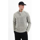 No Excess - Pullover - Lichtgrijs-Zwart - Chenille - Half Zip
