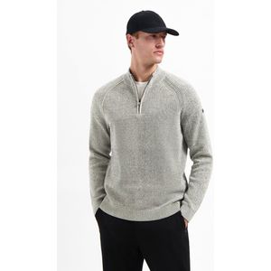 No Excess - Pullover - Lichtgrijs-Zwart - Chenille - Half Zip