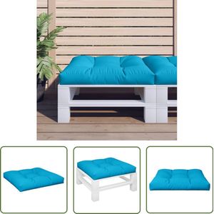 vidaXL Palletkussen - 80x80x12 cm - Blauw - Polyester Palletkussen - Buitenkussen - Tuinkussen - Zitkussen - Lounge Kussen