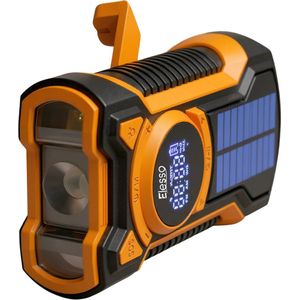 Elesso - Noodradio - Draagbaar - 2025 Verbeterde Versie - Solar Opwindbaar - Oranje