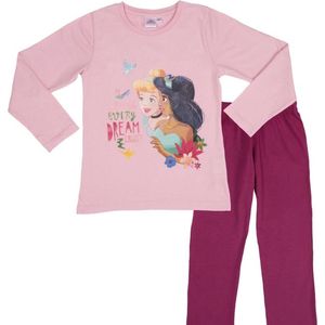 Disney Prinsessen Pyjama - Katoen - Roze - Jasmine en Assepoester - Maat 98/104