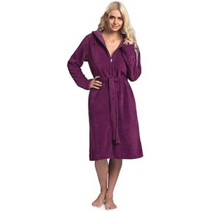 Badjas met ritssluiting en capuchon van superzacht katoen voor dames
