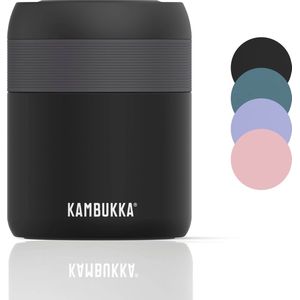 Kambukka Bora - Lunchbox - 600 ml - Voedselcontainer houdt 9 uur warm & 100 % Lekvrij - Matte Black